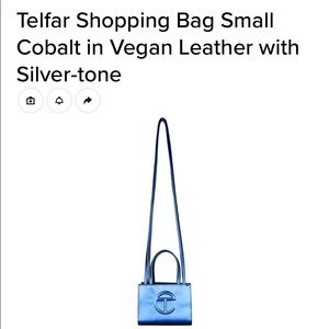 Authentic Cobalt Blue Telfar Shopping Bag